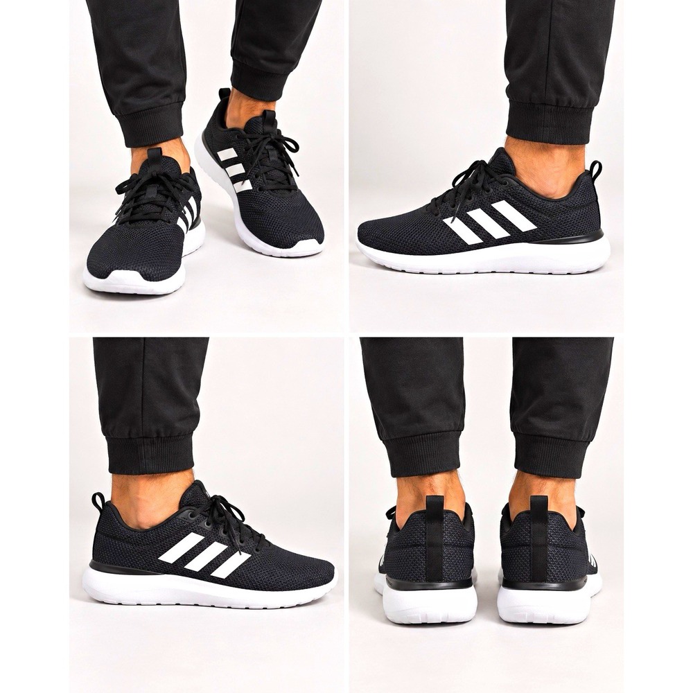 adidas Ortholite Cloudfoam Men's Mesh Low Top Running Sneakers Black/White